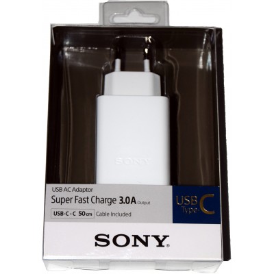 Cargador rápido USB-C con cable tipo C Sony 3A
