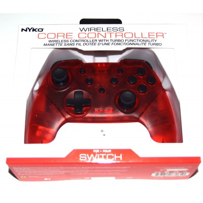 Mando Pro compatible Switch Bluetooth Nyko rojo transparente