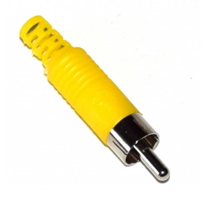Conector RCA macho amarillo (redondo)