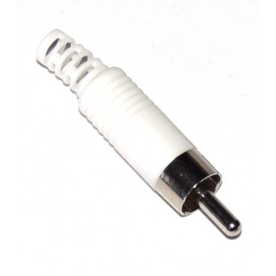 Conector RCA macho blanco (redondo)