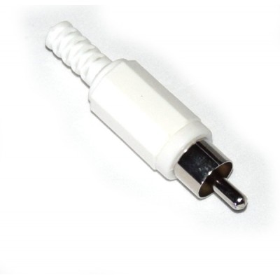 Conector RCA macho blanco (hexagonal)