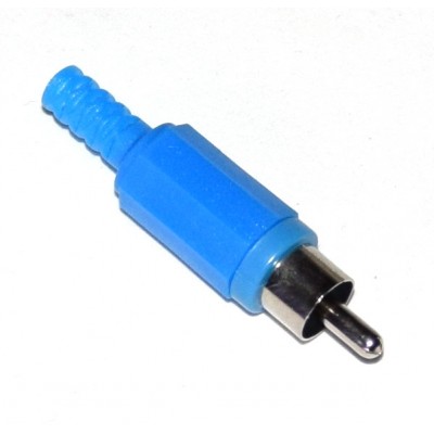 Conector RCA macho azul (hexagonal)