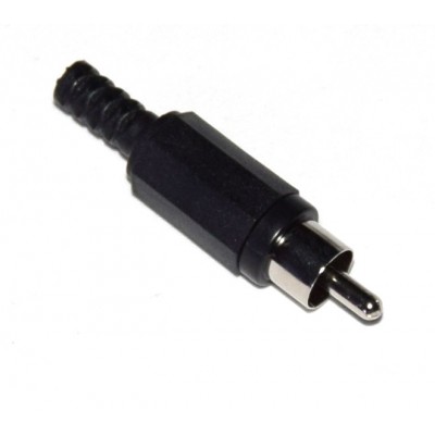 Conector RCA macho negro (hexagonal)