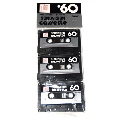 Pack 3 cintas de Cassette vírgen Sonovision 60