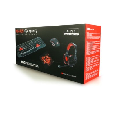 Pack iniciación PC Gaming Mars (teclado+ratón+auriculares+alfombrilla)