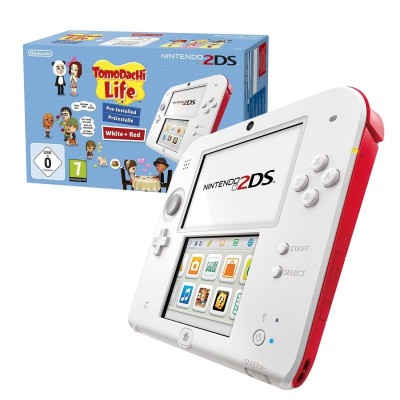 Consola Nintendo 2DS Blanco/Rojo+Tomodachi Life