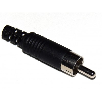 Conector RCA macho negro (redondo)