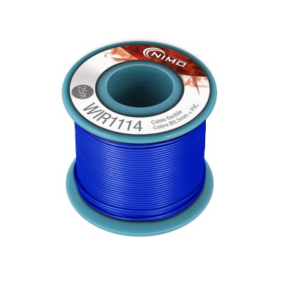 Rollo 25m. cable conexión flexible 0.5mm azul
