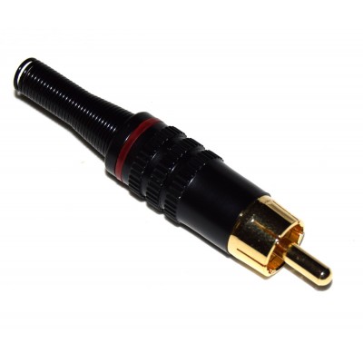 Conector RCA macho rojo metal