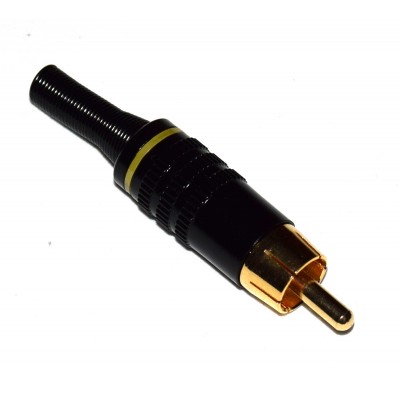 Conector RCA macho amarillo metal